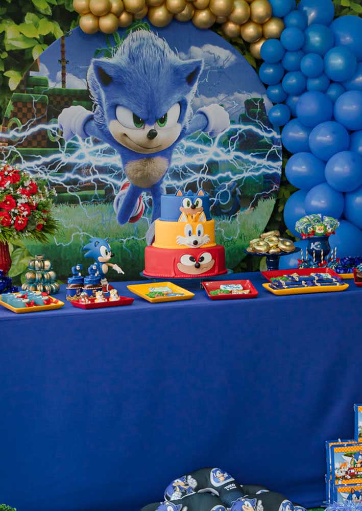 Decoracao aniversario sonic