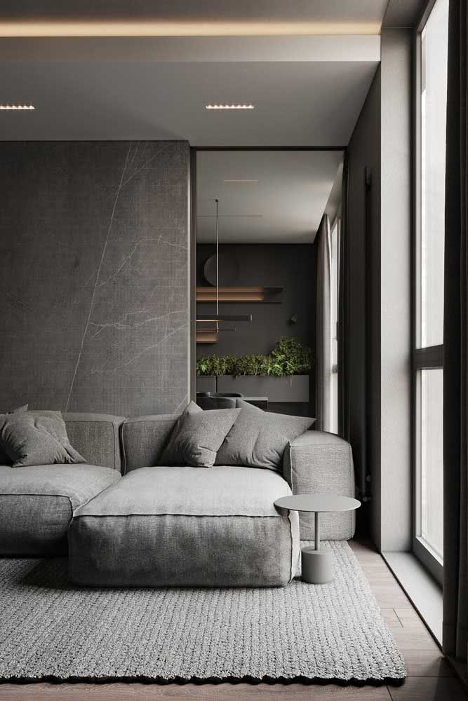Salas modernas combinam com divisórias de vidro com esquadrias pretas
