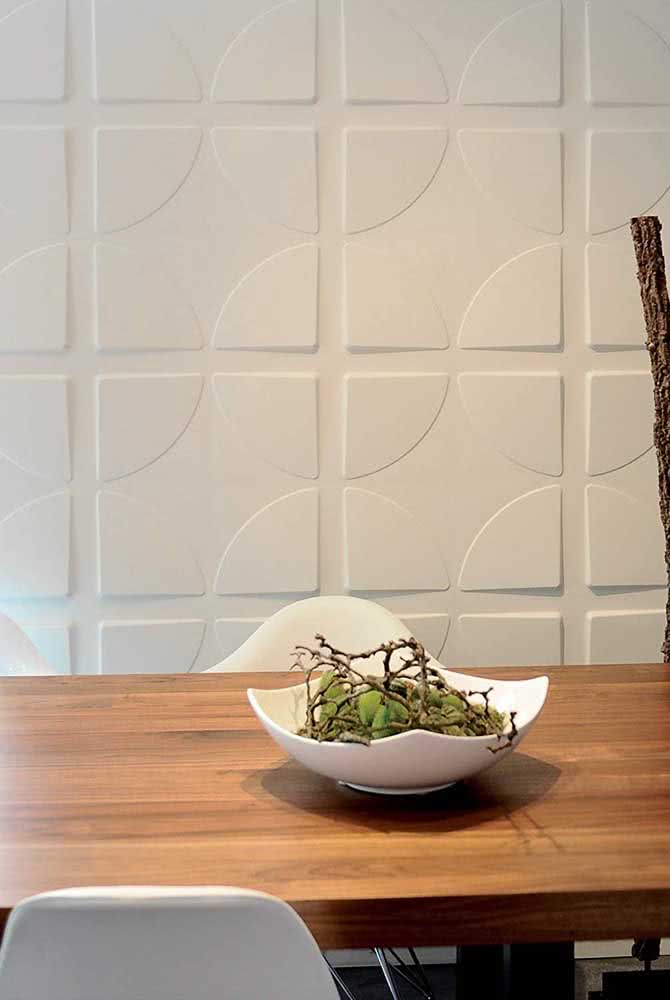 Placas de gesso 3D na sala de jantar: opção para todos os ambientes