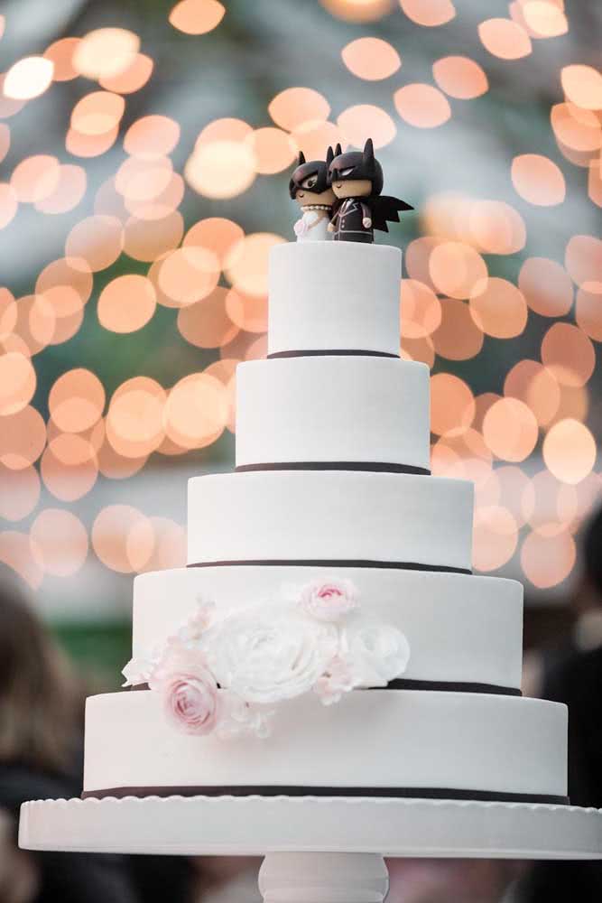Topper de bolo engraçado para casamento com tema do Batman