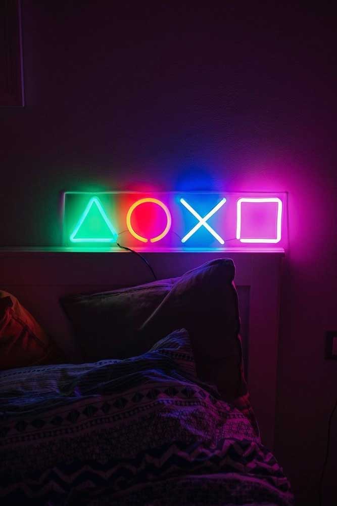 Luz neon para quarto em diferentes cores