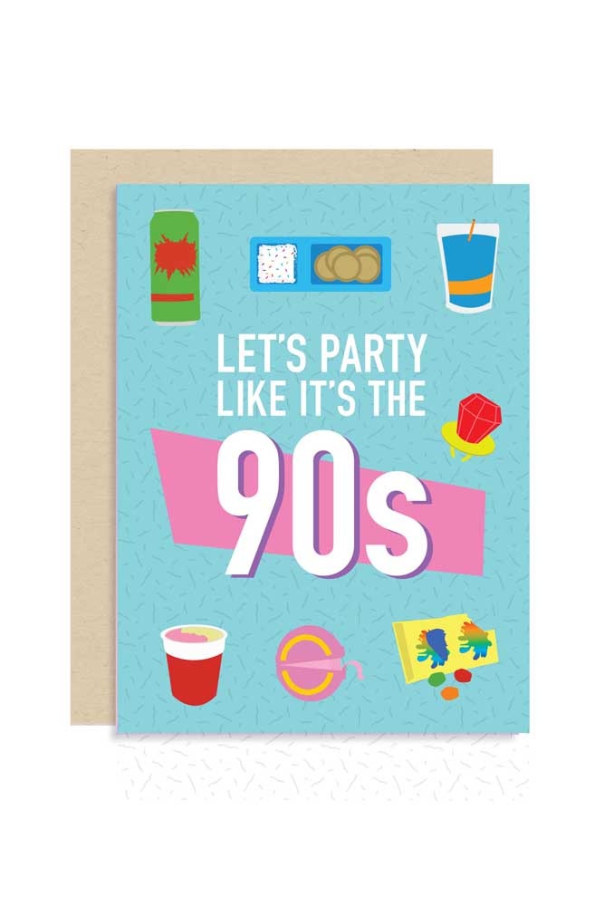 Convite festa anos 90: colorida e divertida