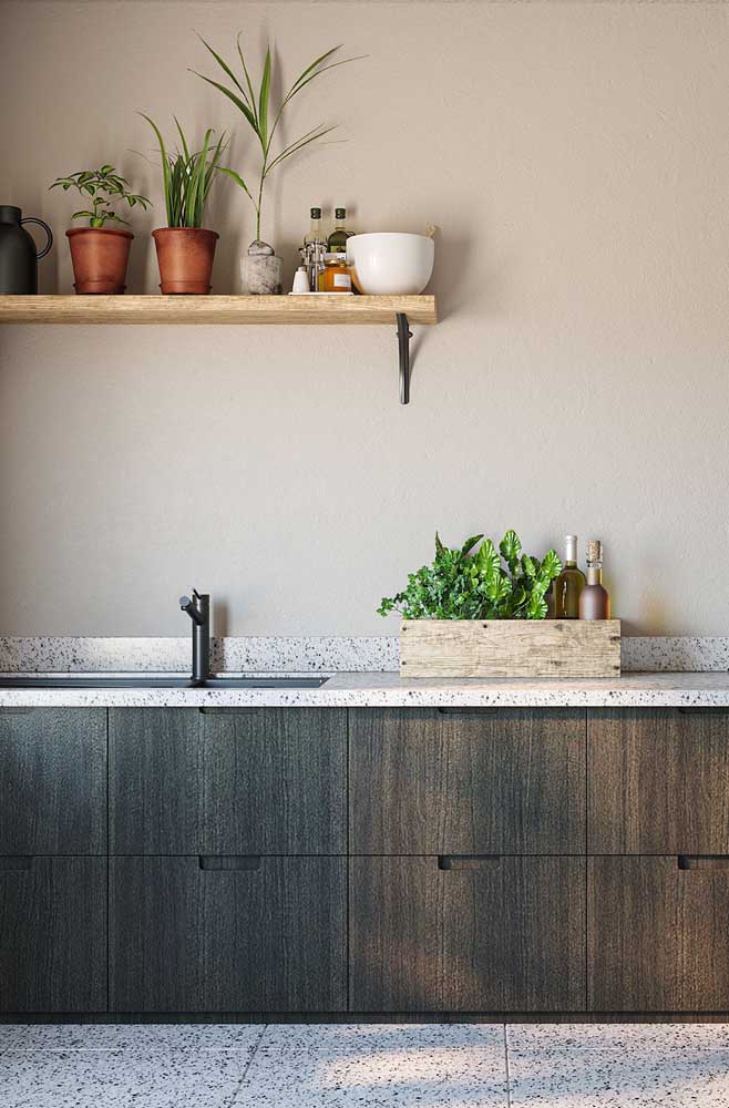 Granito branco para uma cozinha moderna e minimalista