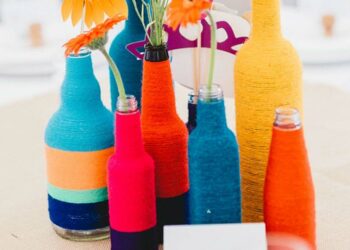 Garrafas decoradas com barbante: 50 ideias com passo a passo prático