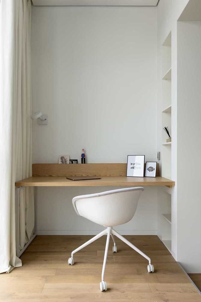 Escrivaninha com estante lateral: visual moderno, clean e elegante
