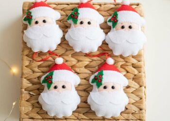 Papai Noel de feltro: como fazer passo a passo e 50 inspirações