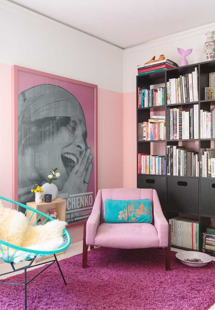 Sala rosa e cinza: uma combinação moderna e despojada