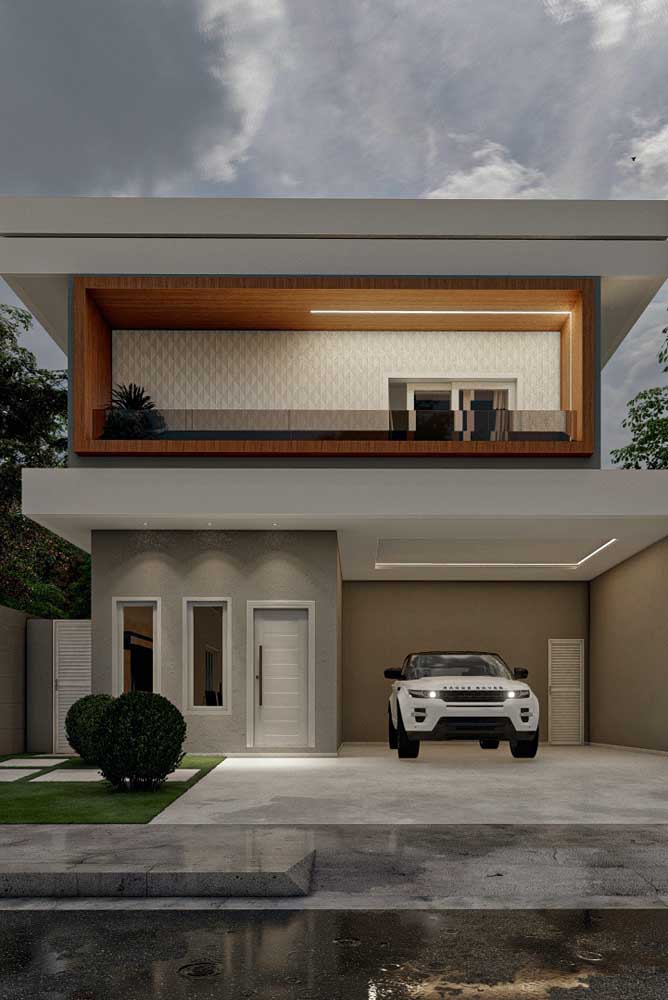 Fachada de casa bonita e simples com elementos que ajudam a valorizar a arquitetura do imóvel 