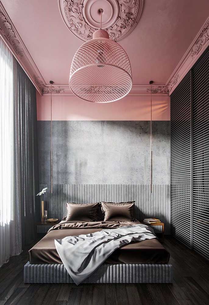 Moderno e sofisticado, o quarto apostou em uma paleta de cores neutras que combinam com rosa