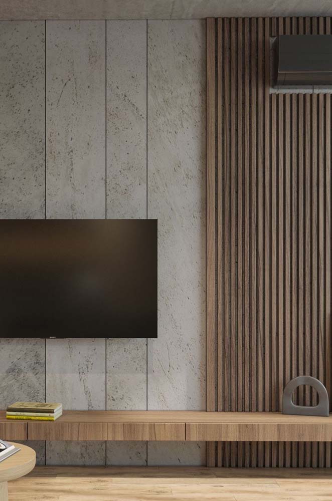 Painel de madeira para TV. Um detalhe que faz diferença
