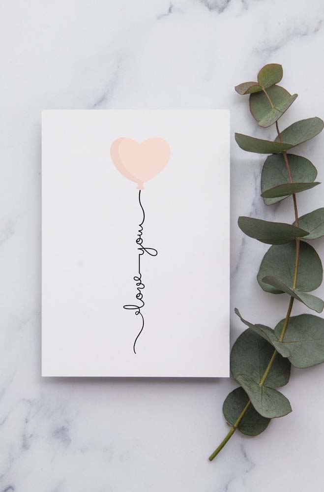 Que tal um cartão para dia dos namorados mais minimalista?