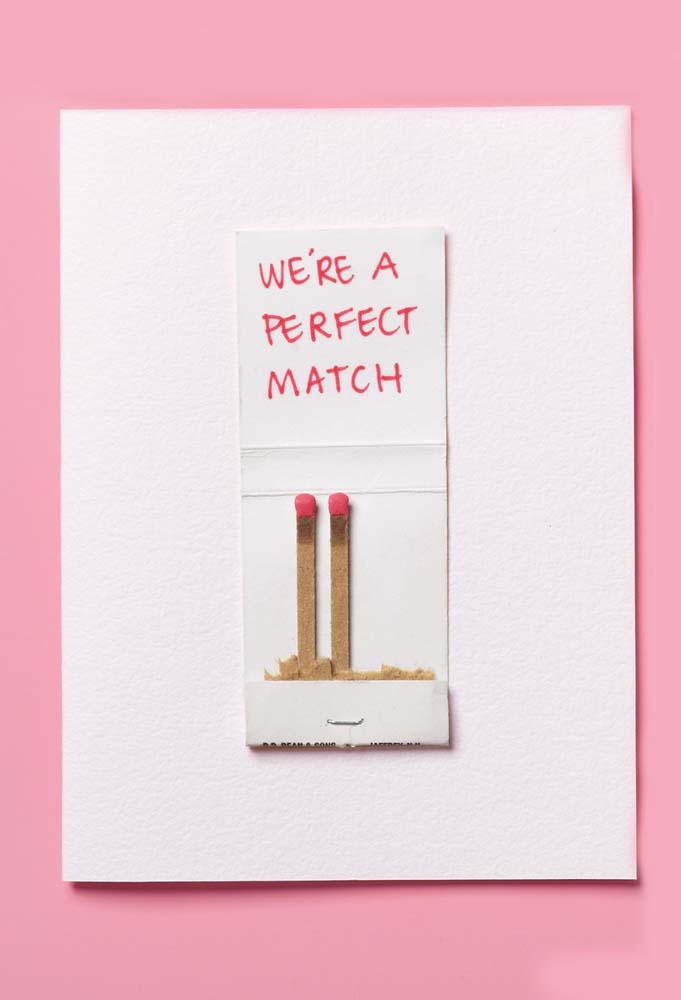 Ideia de cartão de dia dos namorados simples, criativo e bem humorado