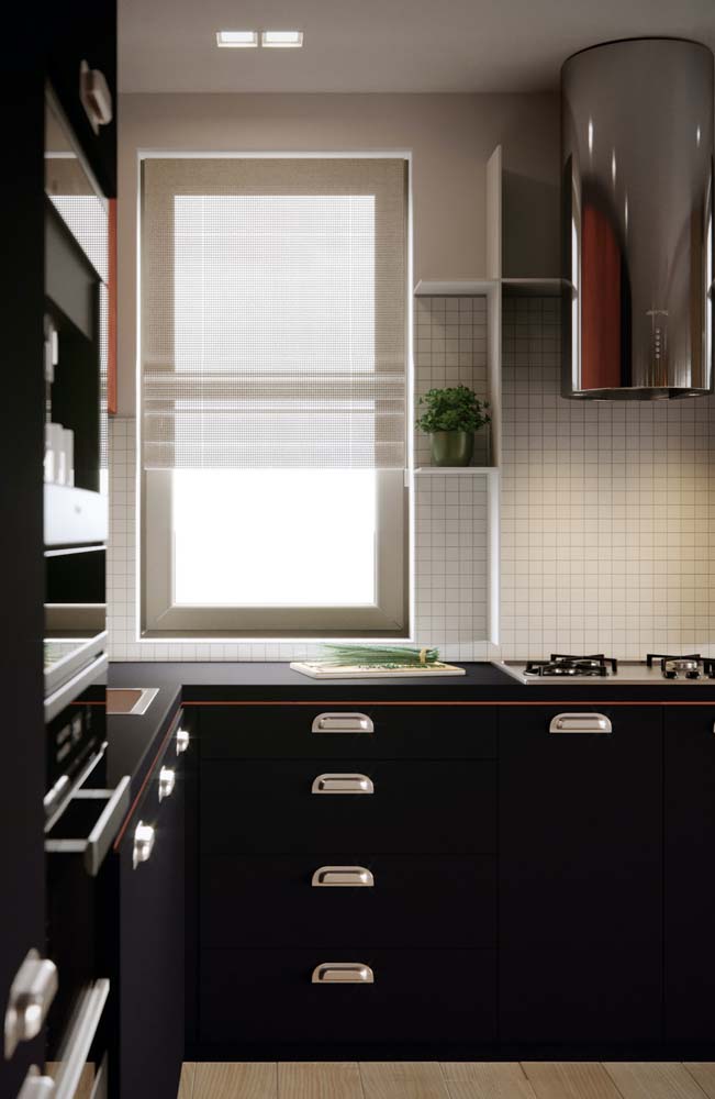 Cozinha pequena com janela guilhotina: bonita e funcional