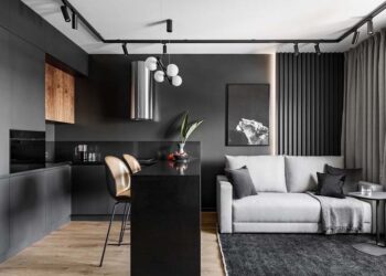 Cozinha americana com sala pequena: 50 projetos inspiradores