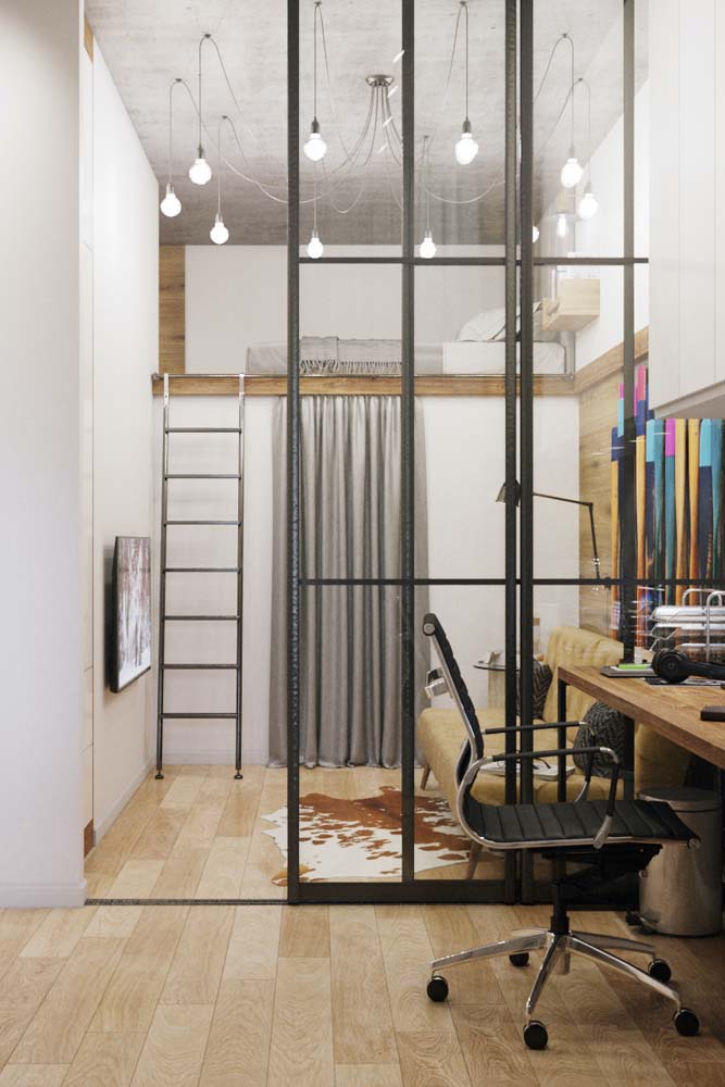 Sala planejada pequena com home office: funcionalidade e conforto