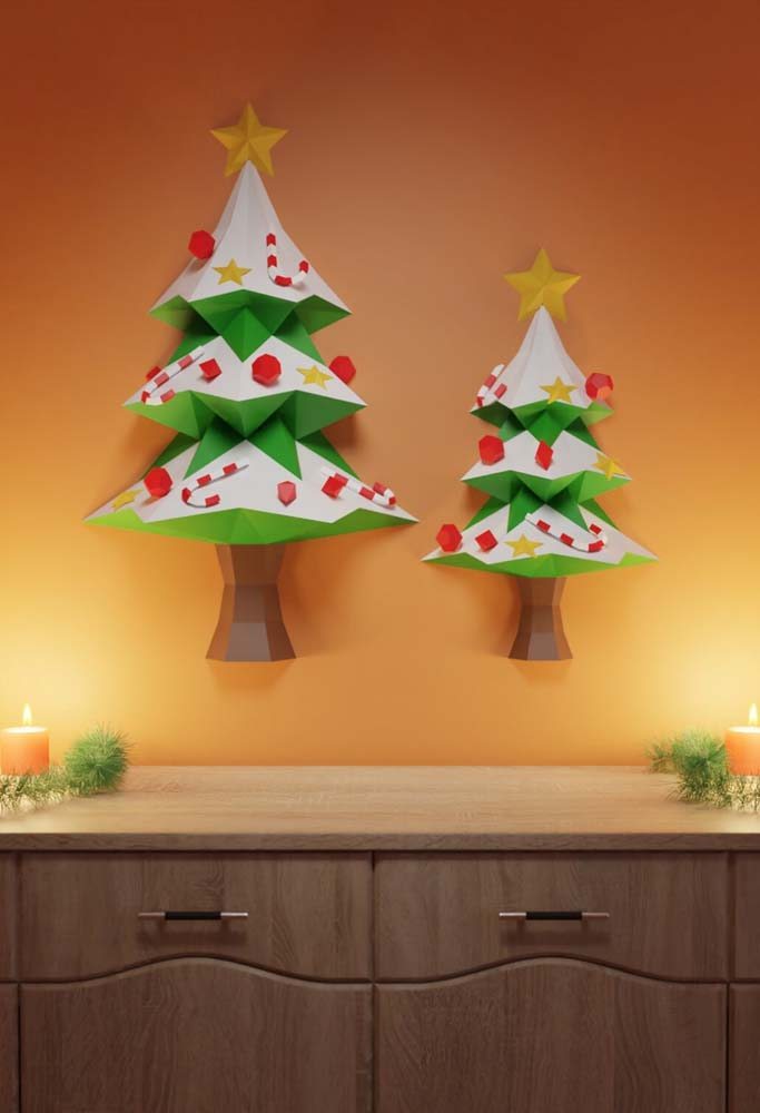 Árvore de Natal 3D de parede.