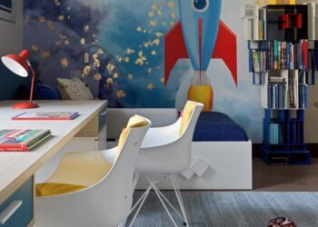 Quartos de crianças com mesas de estudo: 50 ideias para inspirar