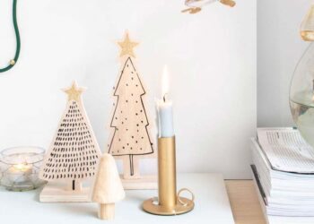 Árvore de Natal de madeira: como fazer, tipos e 50 inspirações